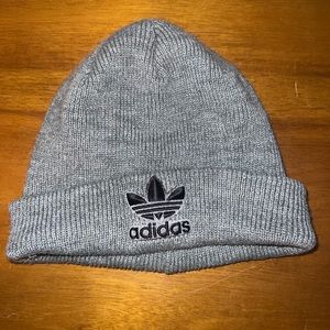 Adidas grey and black beanie hat